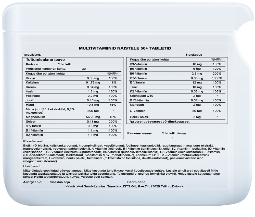 Multivitamin for Women Over 50 Years tabletės