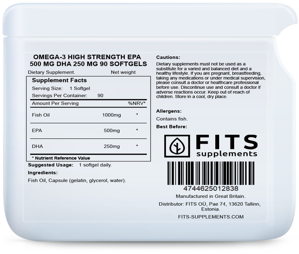 Омега-3 High Strength EPA 500 мг DHA 250 мг 90 капсул