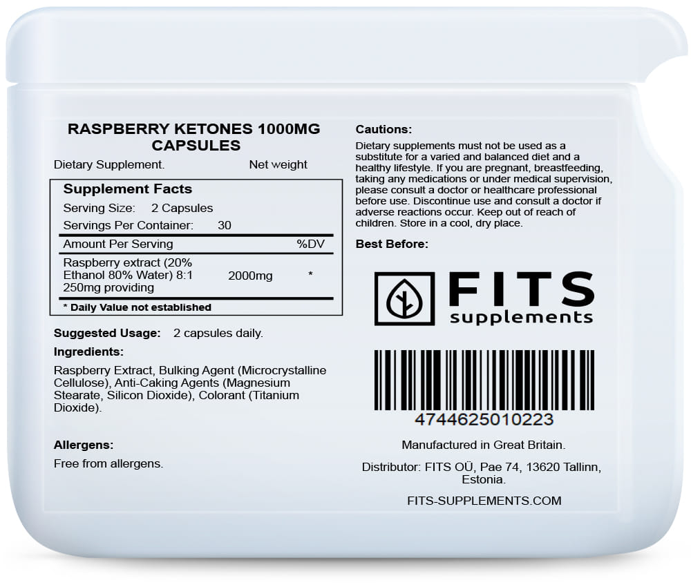 Raspberry Ketones 1000mg 60 capsules