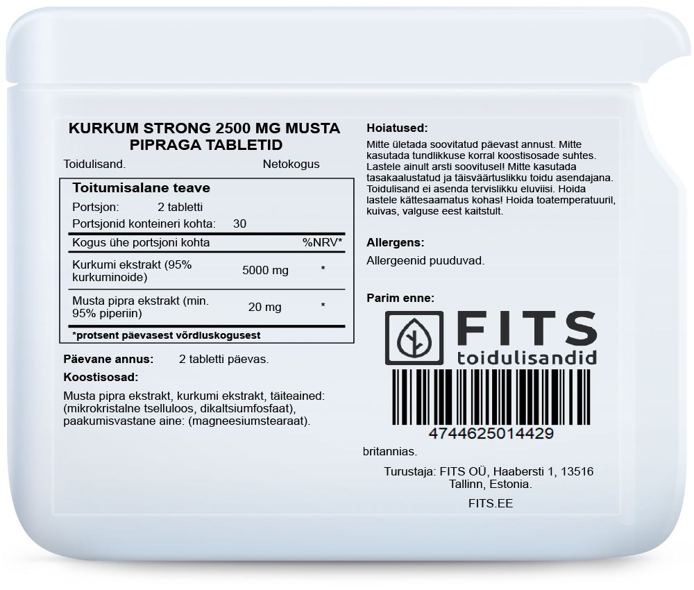 Kurkuminas 2500mg su juodaisiais pipirais tabletės